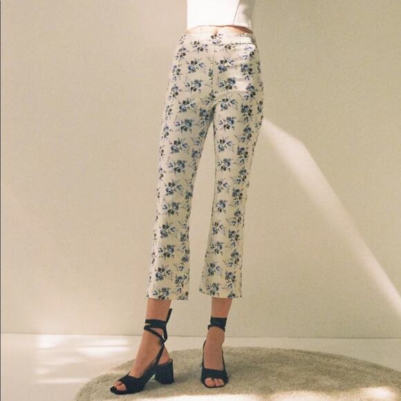 Laura Ashley x Urban Outfitters High Rise Floral Kick Flare Pant - Picture 2 of 8